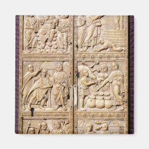 Íman Diptych que mostra os milagre do cristo