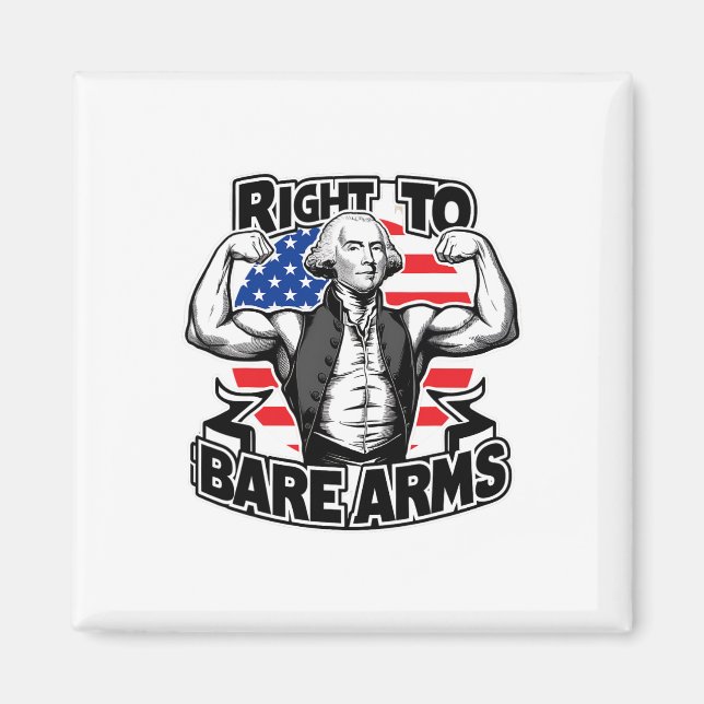 Íman Direito À Bare Arms Engraçado 4 De Julho, Giro Eng (Frente)