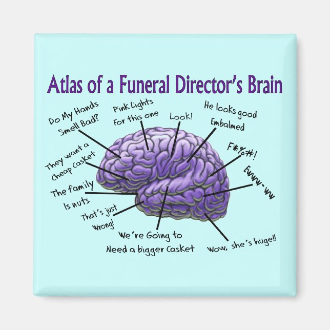 Íman Diretor Funerário/Mortican Funny Brain Design (Frente)