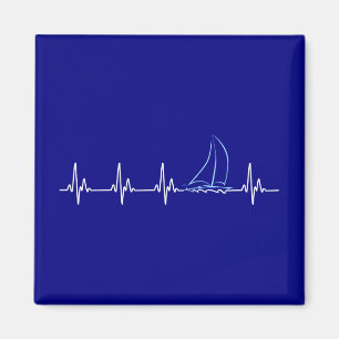 Íman Dirigindo Heartbeat Funny Sailboat