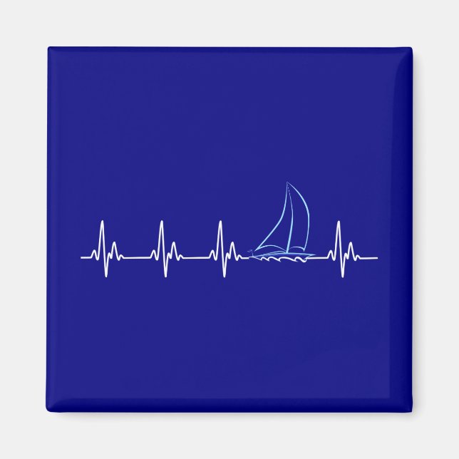 Íman Dirigindo Heartbeat Funny Sailboat (Frente)