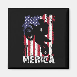 Íman Dirt Bike American Flag Merica Motocross 4th Of Ju