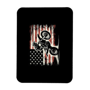 Íman Dirt Bike American Flag Motocross Biker Vintage EU