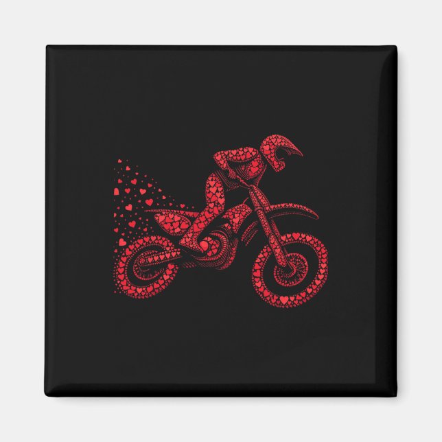 Íman Dirt Bike Heart Biker Boys Mulheres Namorados D (Frente)