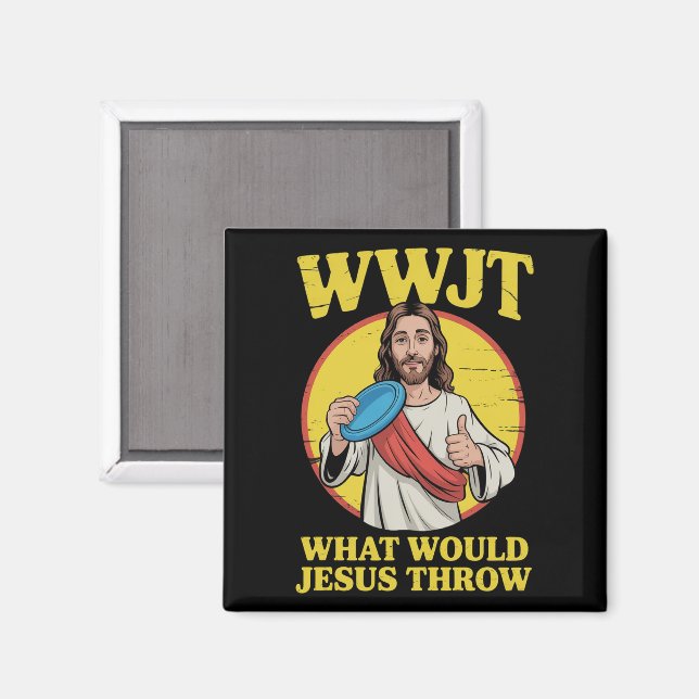 Íman Disc Golf Wwjt O Que Jesus Jogaria Frisbee  (Front/Back)