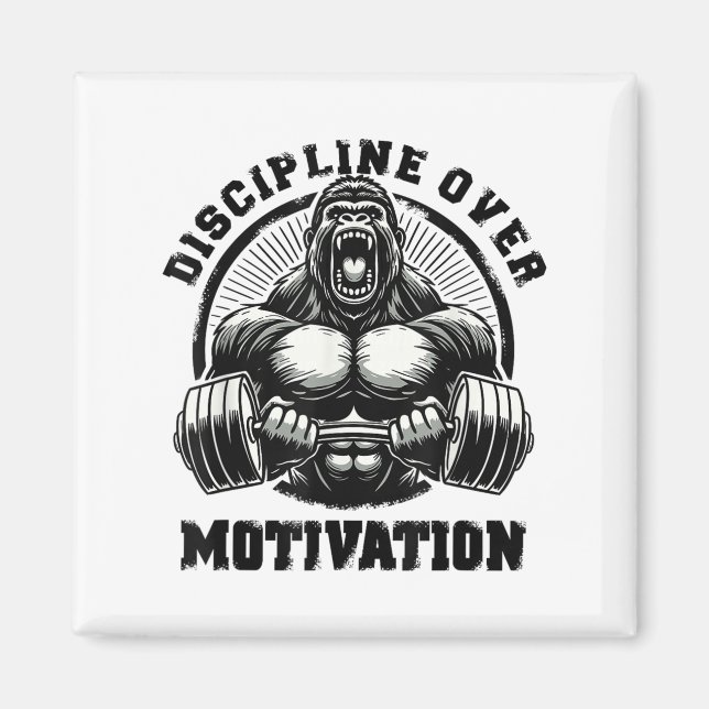 Íman Discipline Over Motivation Weightlift Gym Quotes G (Frente)