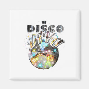 Íman Disco Ball Disco Diva Queen - 70s Retro Vintage Da
