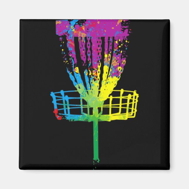 Íman Disco colorido de golfe esboçado (Frente)