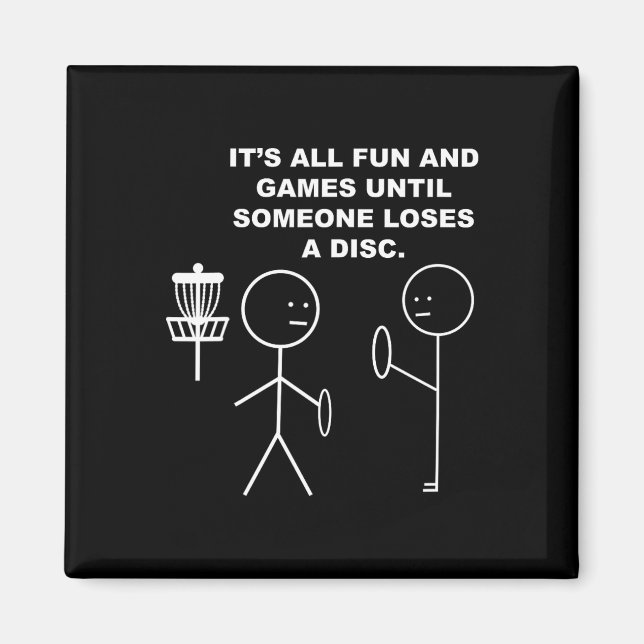 Íman Disco de Golfe Frisbee Stickman Figura de Pau Humo (Frente)