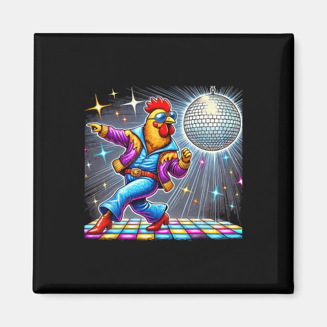 Íman Disco estético de dança de frango (Frente)