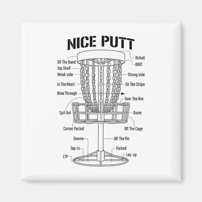 Íman Disco Golfe Esboço Belo Putt Engraçado Jargão de P (Frente)
