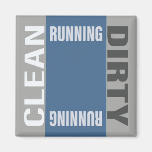 Íman Dishwasher Clean Dirty Running Modern Blue Gray