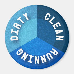 Íman Dishwasher Reversible Magnet Clean Dirty Runty em