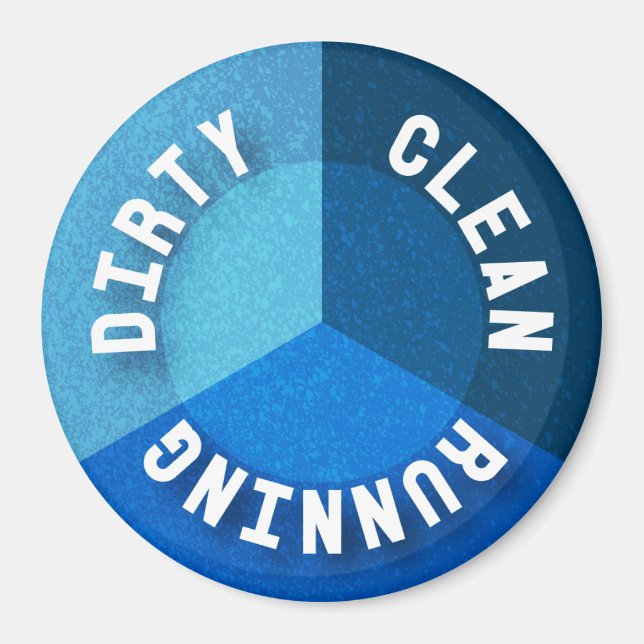 Íman Dishwasher Reversible Magnet Clean Dirty Runty em  (Frente)