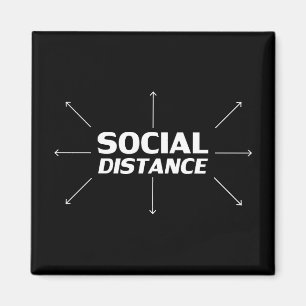 Íman Distância social setas modernas da tipografia dive