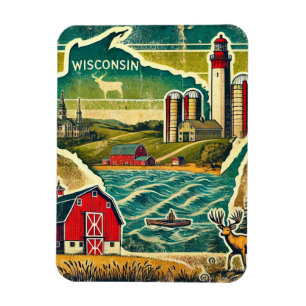 Íman Distress Grunge Wisconsin