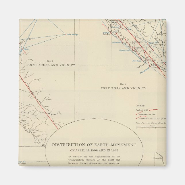 Íman Distribuição do movimento terrestre na Califórnia (Frente)