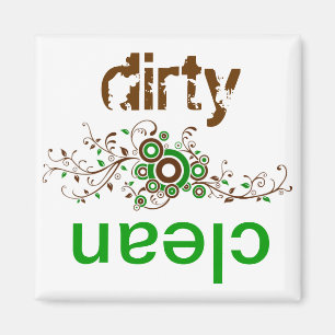 Íman Diswasher limpo ou sujo Magent - verde & Brown