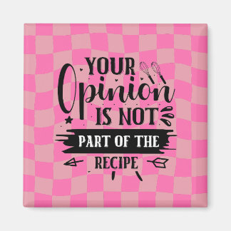 Íman Dito engraçado retro cozinha rosa
