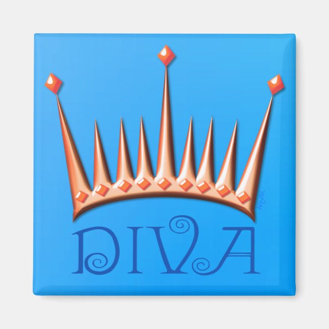 Íman diva em nectarina e azul AH2010 (Frente)