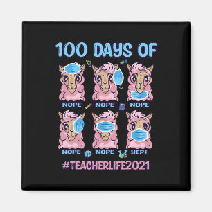 Íman Diversão 100 Dias De Máscara Do Professor Llama Ve