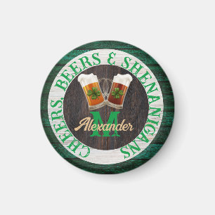 Íman Diversão com Cerveja Cheers em Madeira Rústica