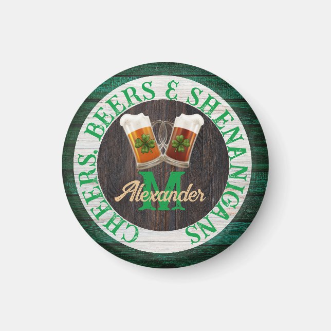 Íman Diversão com Cerveja Cheers em Madeira Rústica (Frente)