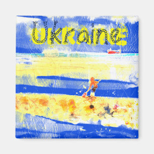 Íman Diversão Costeira Praia Amarelo Azul Prateado N