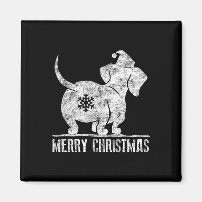 Íman Diversão Dachshund Natal Feio Amantes de Cachorro  (Frente)