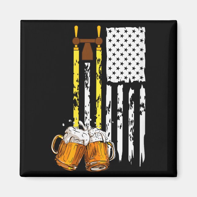 Íman Diversão de Bebida de Cerveja com Bandeira dos EUA (Frente)