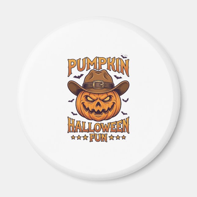 Íman Diversão de Halloween de Abóbora Lanterna de Jack  (Frente)