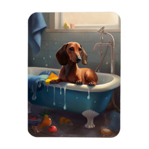 Íman Diversão do Dachshund no Banho