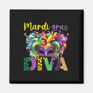 Íman Diversão E Festivo Mardi Gras Diva Desenho De Capt