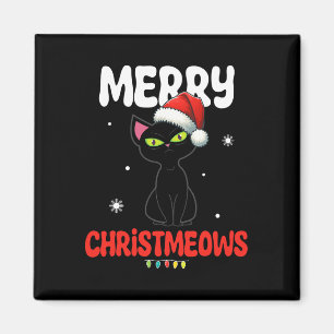 Íman Diversão Feliz Christmeows Alegre Gato Natal Crian