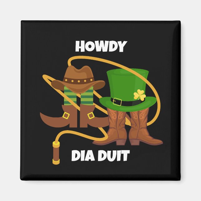 Íman Diversão Feliz Dia de São Patrício HOWDY DIA DUIT  (Frente)