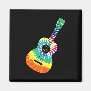 Íman Diversão Hippie Rainbow Tie Dye Acoustic Guitar P
