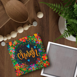 Íman Diversão Inspirativa de Tendência Floral Bonito de