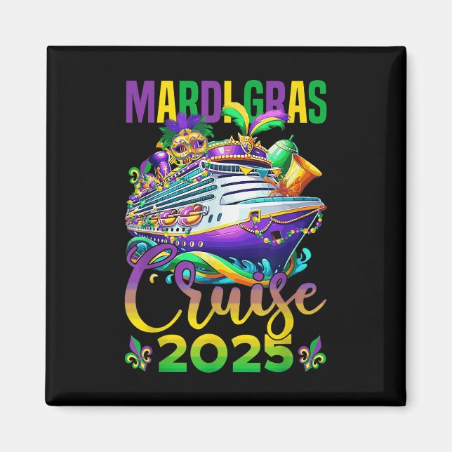 Íman Diversão Máscara de Contas do Cruzeiro de Mardi Gr (Frente)