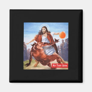 Íman Diversão Não Hoje Satã Jesus Cruzando Basquete