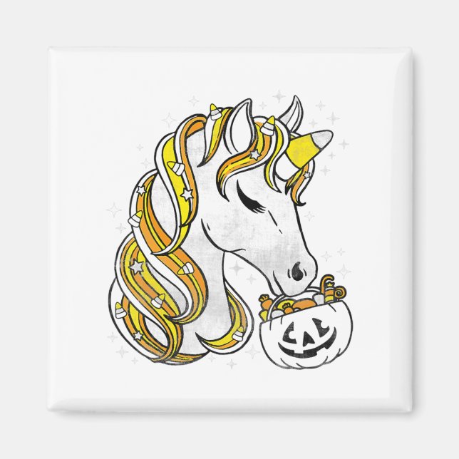 Íman Diversão Retro Halloween Dons Boonicorn Ghost Cute (Frente)