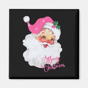Íman Diversão Vintage Rosa Papai Noel Rosa Design de Na