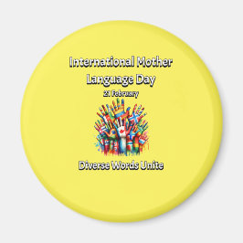 Íman Diversas Palavras Se Unem. Dia da Língua Mãe.