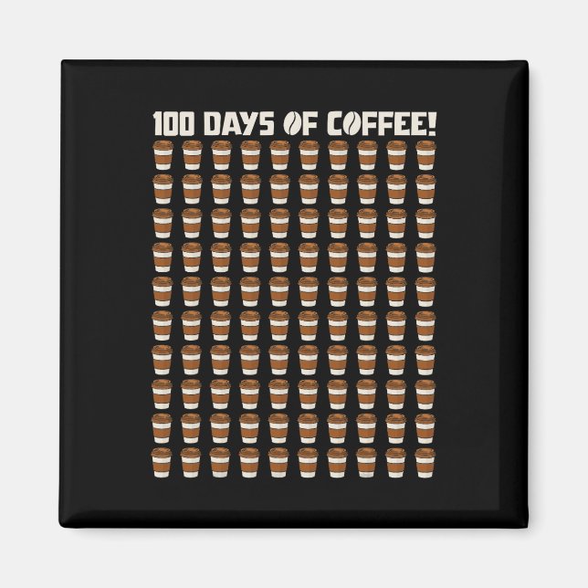 Íman Divertido 100 Dias de Professor de Café Feliz 100º (Frente)