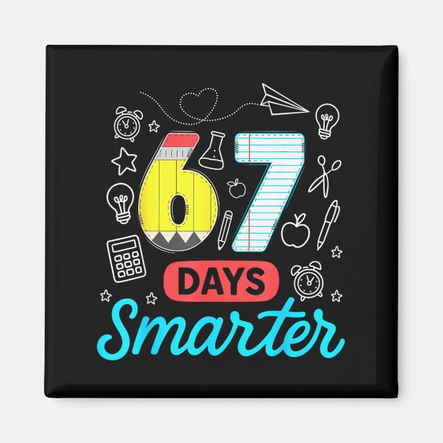 Íman Divertido 67 Dias Mais Esperto Seis Sete Meme Prof (Frente)