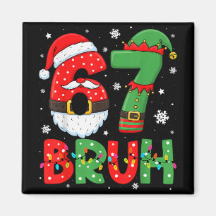 Íman Divertido 6 7 Seis Sete Bruh Meme Natal Papai Noel