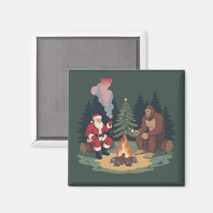Íman Divertido Bigfoot Natal Papai Noel Sasquatch Acamp