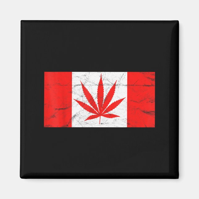 Íman Divertido Canadá & Folha de Maconha! Nova Bandeira (Frente)