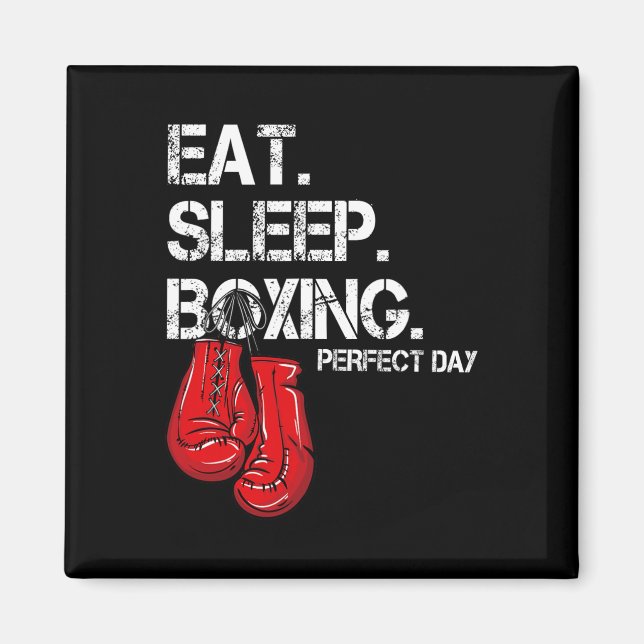 Íman Divertido Comer. Dormir. Repetir. Amante do Boxe D (Frente)