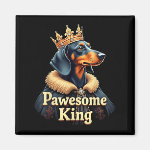 Íman Divertido Dachshund Rei Cachorro Salsicha Arte Paw