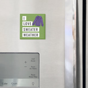 Íman Divertido Eu Adoro Doce Clima Branco Bolinhas Verd